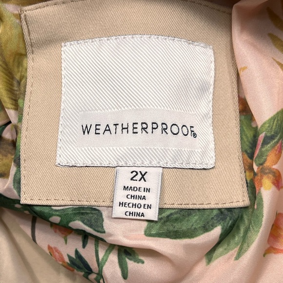 Weatherproof Water Resistant Button Front Hooded Topper Jacket Size 2X - Picture 9 of 12